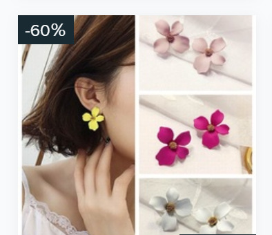 Fashion Flowers Design Candy Colar Women Earrings 2pcs/Set