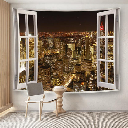 Window Landscape for Home Decorative Hanging Wall Tapestry