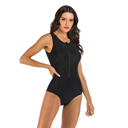 Sexy Zip Front One Piece Swimsuit