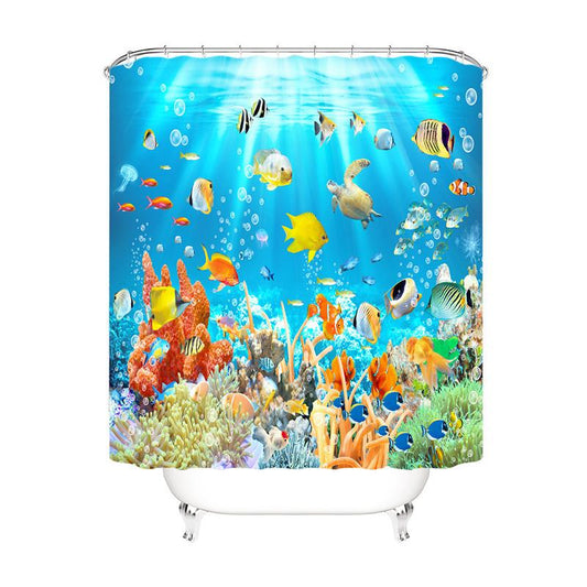 Underwater World Fabric Shower Curtains-STYLEGOING