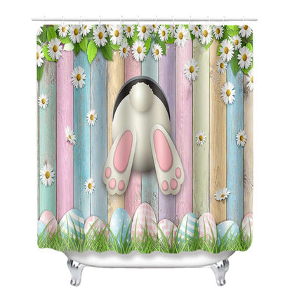 Happy Easter Day Rabbit Designed Shower Curtain Sets