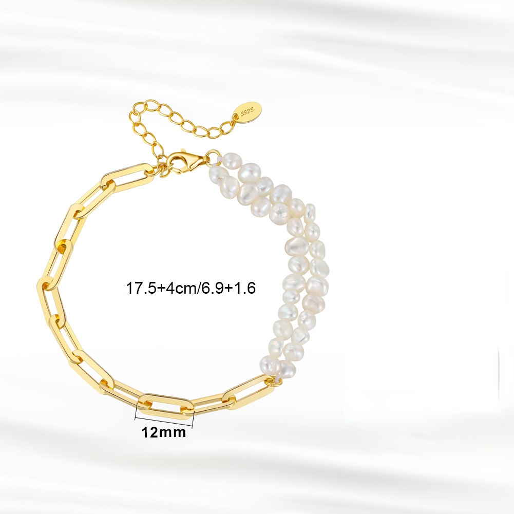Women Water Baroque Pearl Sterling Silver Bracelet