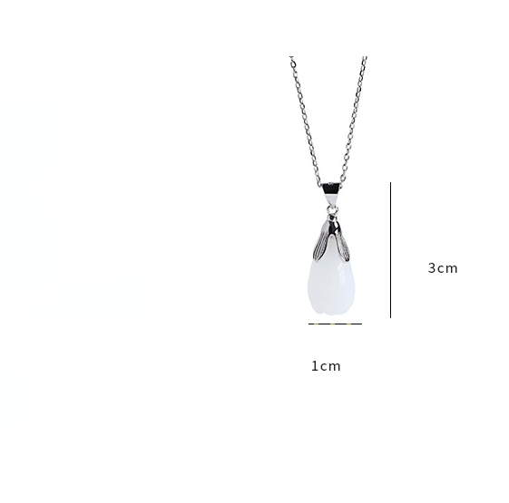 Elegant Sterling Sliver Nephrite Necklace for Mother's Gift