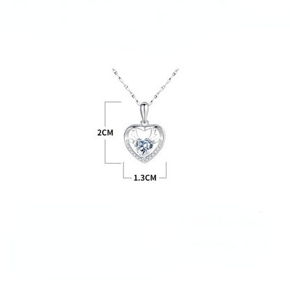 Christmas Elk Design Zircon Sterling Sliver Necklace