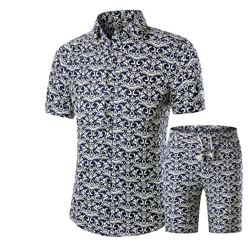 Summer Plus Sizes Short Sleeves T Shirts and Pants Sets for Men