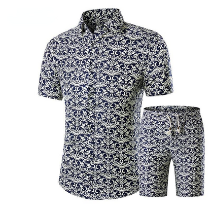 Summer Plus Sizes Short Sleeves T Shirts and Pants Sets for Men