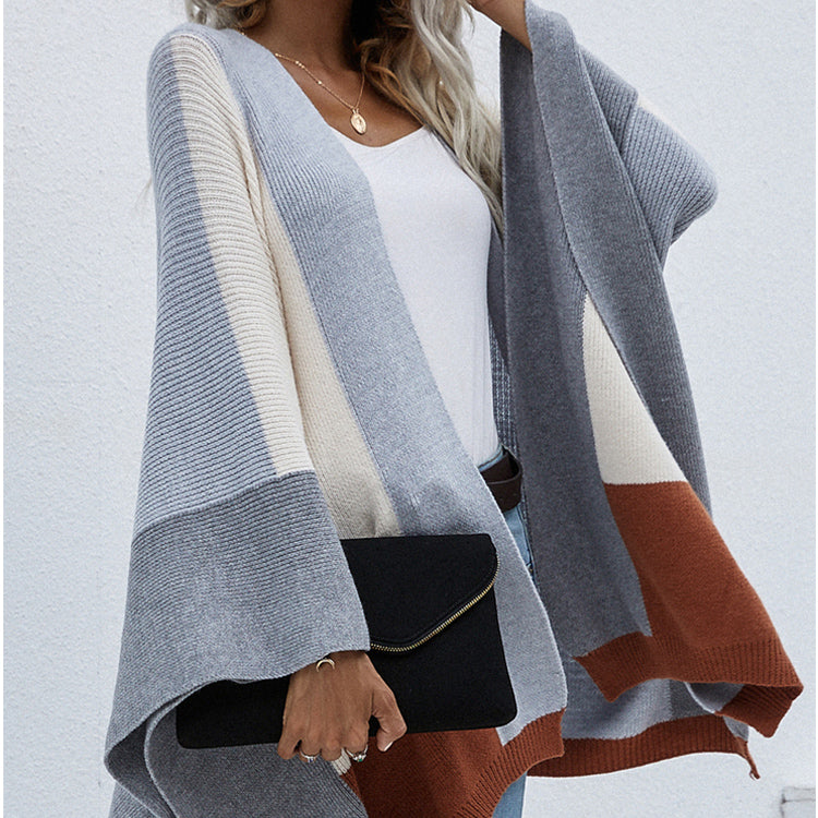 Plus Sizes Women Plaid Knitting Cardigan Coat