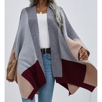Plus Sizes Women Plaid Knitting Cardigan Coat