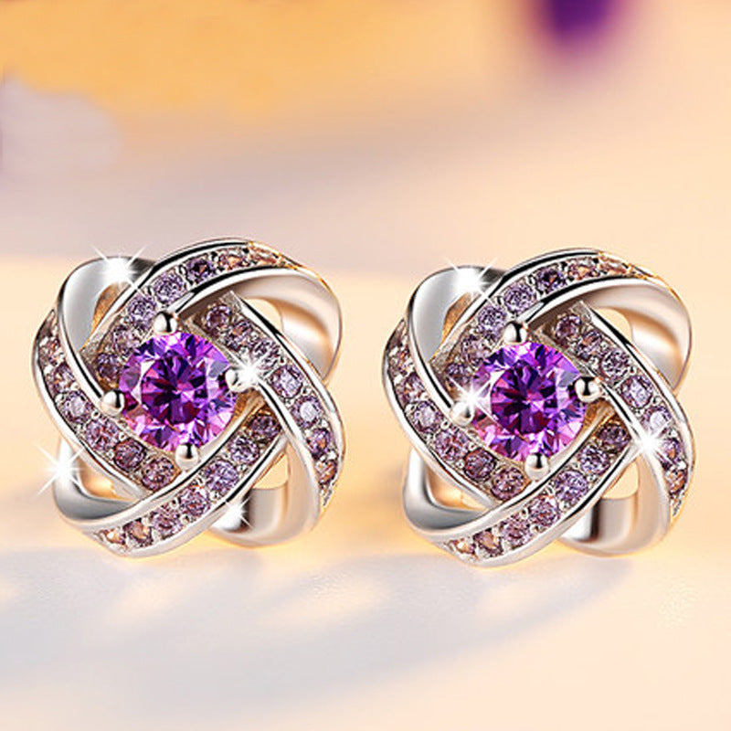 Snowflake Designed Sterling Silver Earring Studs