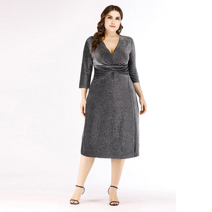 Elegant 3/4 Length Sleeves Plus Sizes Dresses
