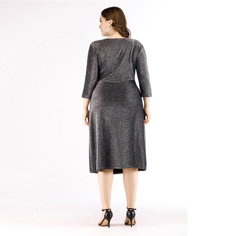 Elegant 3/4 Length Sleeves Plus Sizes Dresses