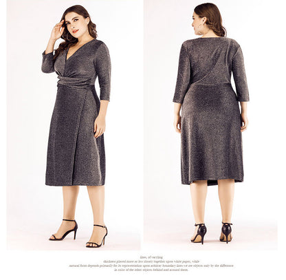 Elegant 3/4 Length Sleeves Plus Sizes Dresses