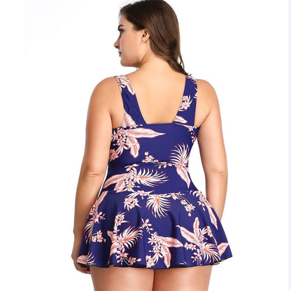 Plus Size Floral Print Hot Spring Swimwear-STYLEGOING