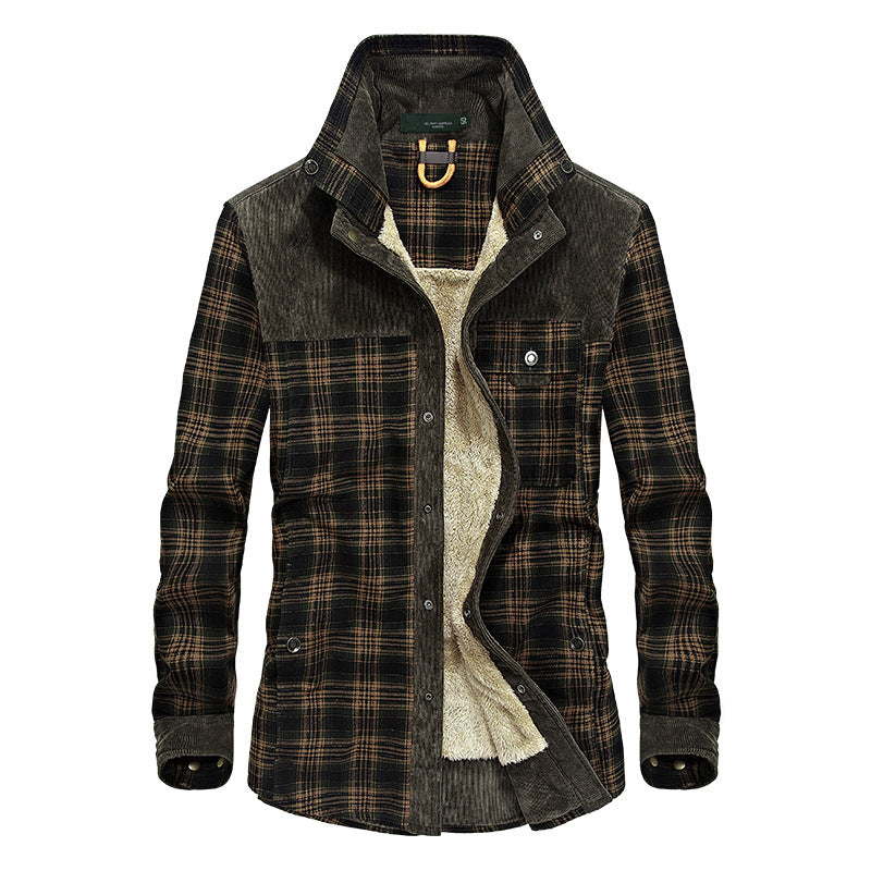 Casual Velvet Men's Warm Shirts Coat
