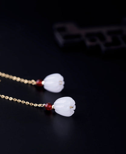 Vintage Sterling Silver Pumpkin Design Dangle Earrings for Women
