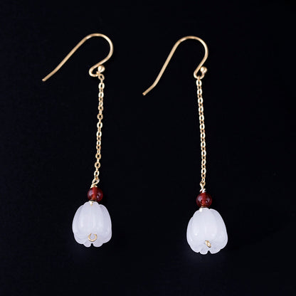 Vintage Sterling Silver Pumpkin Design Dangle Earrings for Women