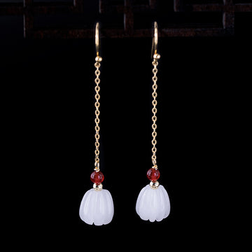 Vintage Sterling Silver Pumpkin Design Dangle Earrings for Women