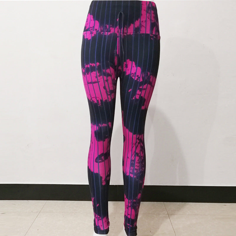 Sexy Abstract Striped High Waist Yoga Leggings