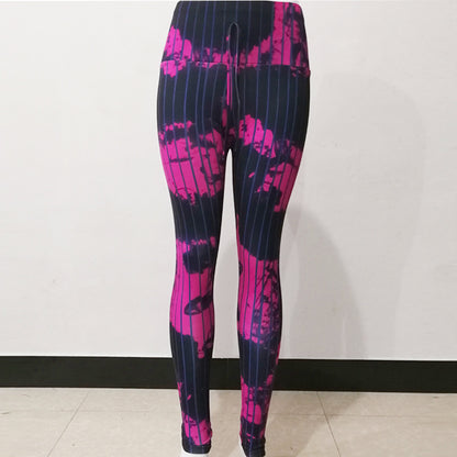 Sexy Abstract Striped High Waist Yoga Leggings