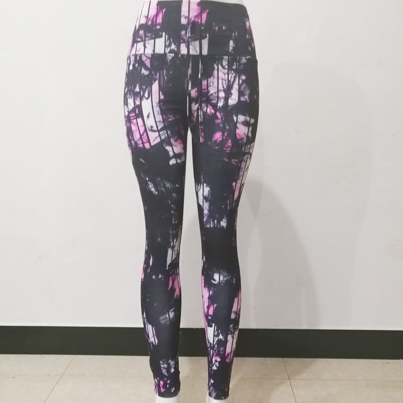 Sexy Abstract Striped High Waist Yoga Leggings