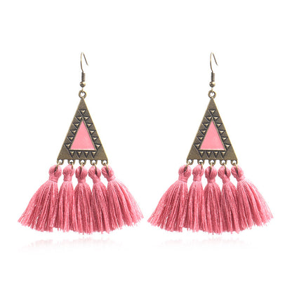 Ethnic Fashion Tassels Drop Earrings for Women