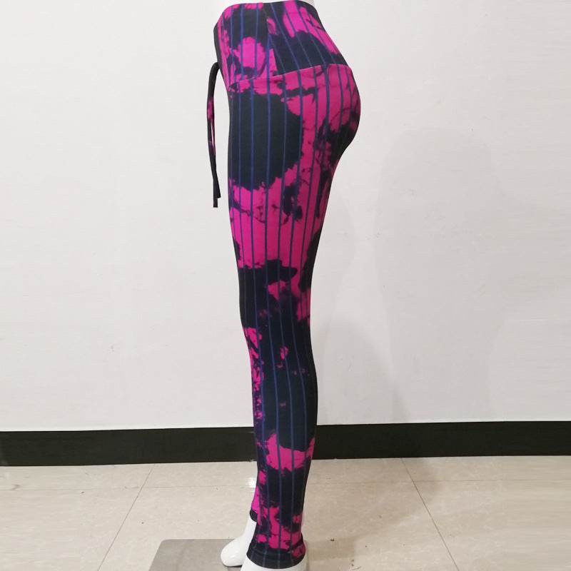 Sexy Abstract Striped High Waist Yoga Leggings