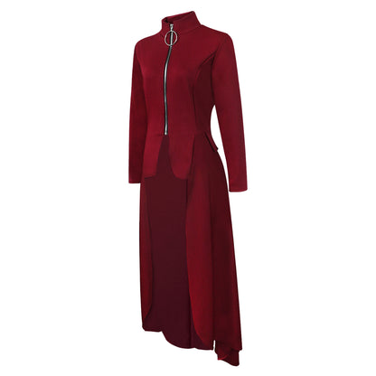 Casual Zipper Irregular Zipper Long Dresses