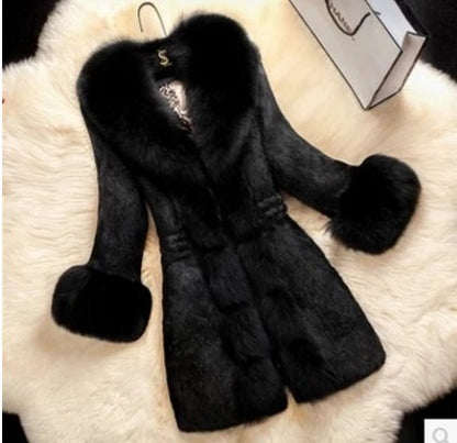 Fashion Artificial Fox Fur Plus Sizes Winter Outerwear