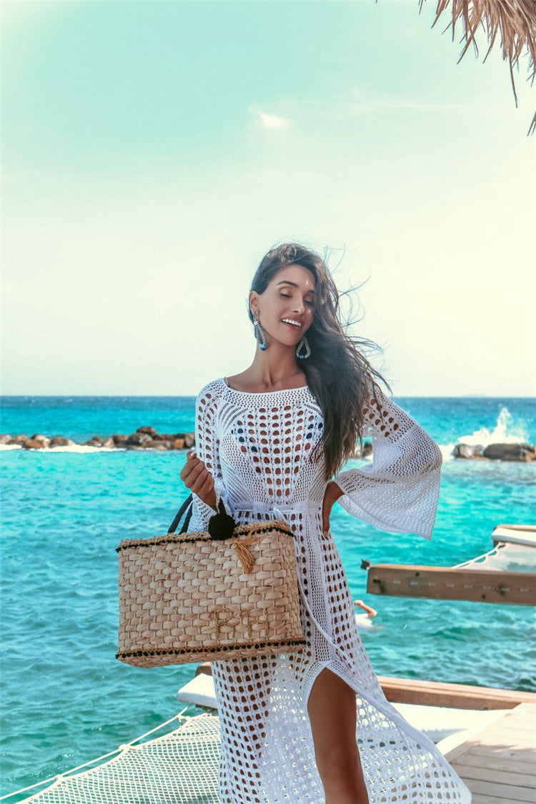 Sexy Knitted Crochet Summer Holiday Bikini Cover Up Dresses
