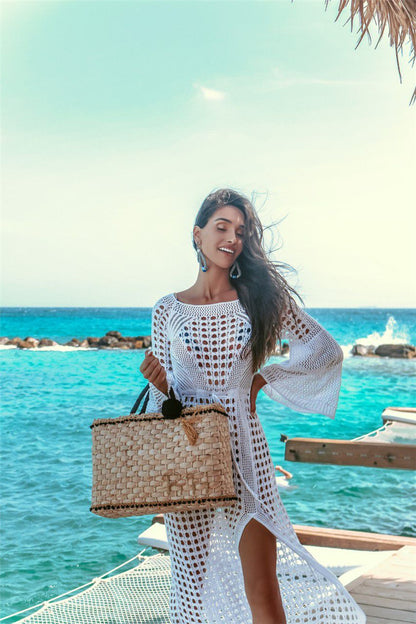 Sexy Knitted Crochet Summer Holiday Bikini Cover Up Dresses