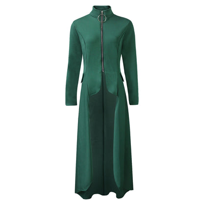 Casual Zipper Irregular Zipper Long Dresses
