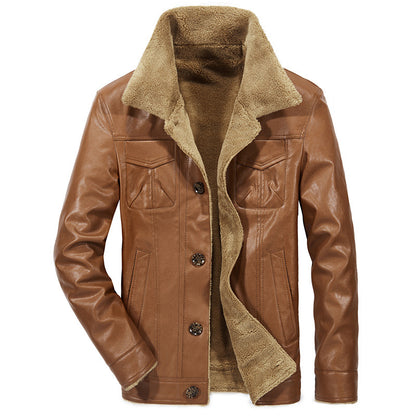 Men's Turnover Collar Faux Fur Warm's Jacket Coat