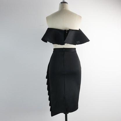 Designed Sexy Strapless Tops and Skirts Sets
