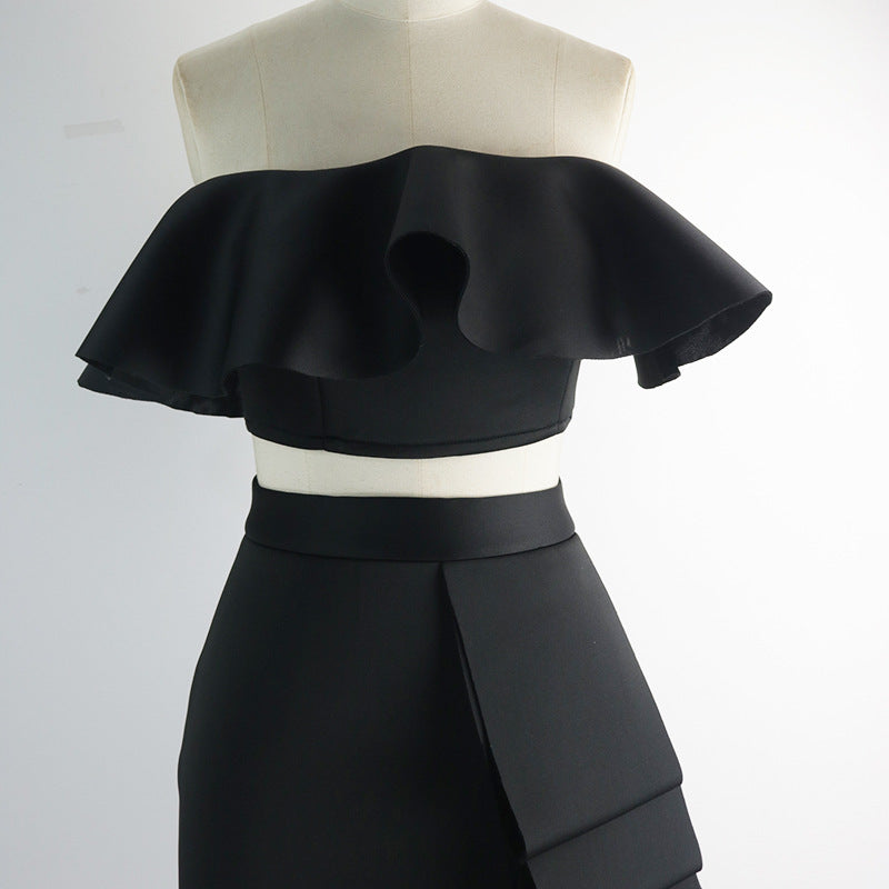 Designed Sexy Strapless Tops and Skirts Sets