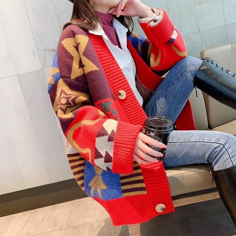 Women Loose Cardigan Sweaters-STYLEGOING