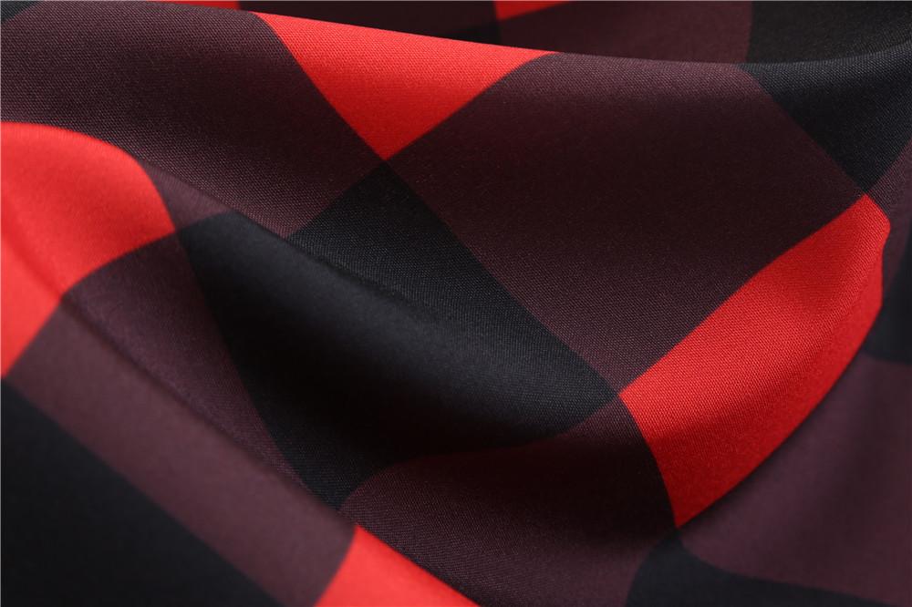 Plaid Print Sleeveless Belt Vintage Dresses-STYLEGOING