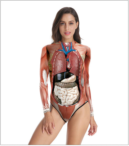 Halloween Human Tissue Night Party One Piece Swimwear