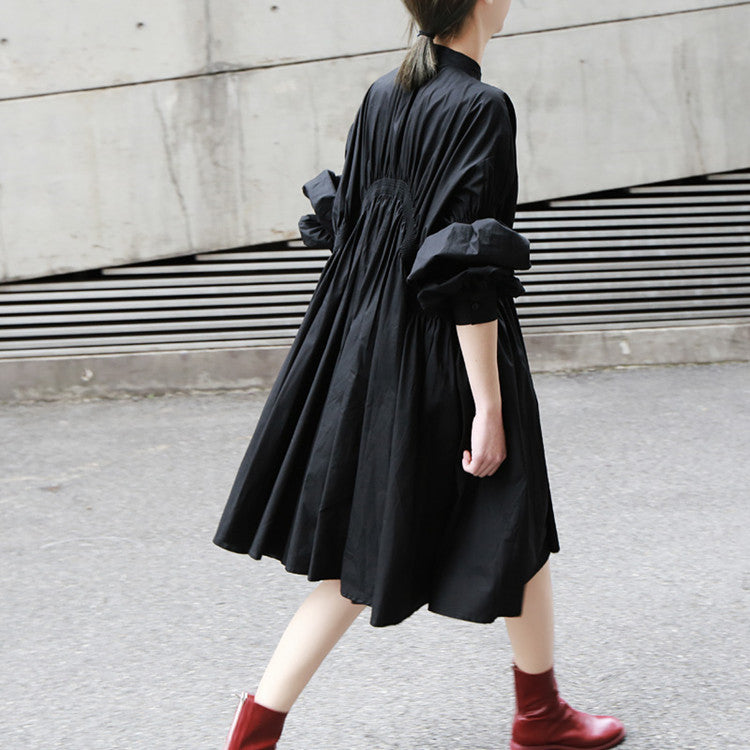 Designed Women Irregular Puff Sleeves Dresses