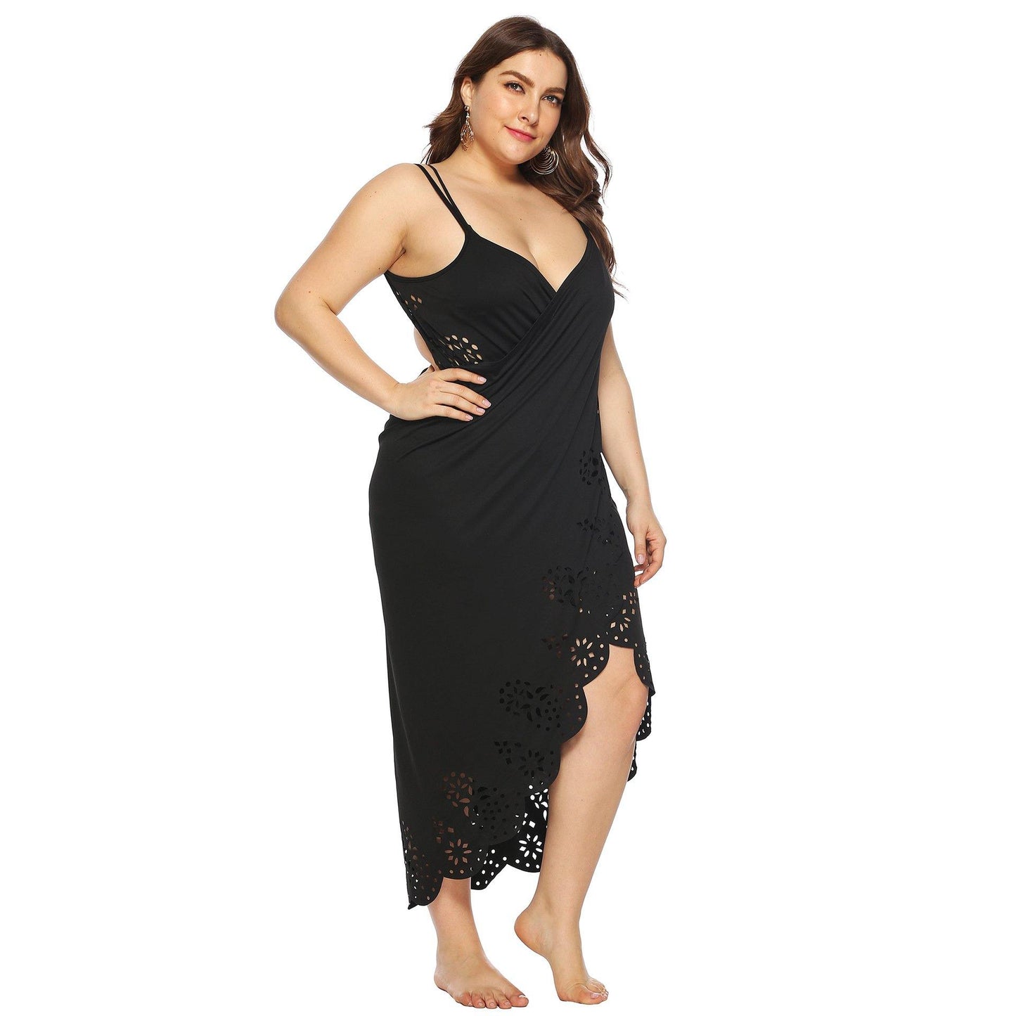 Women Plus Sizes Irregular Long Cover Ups-STYLEGOING