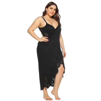 Women Plus Sizes Irregular Long Cover Ups-STYLEGOING