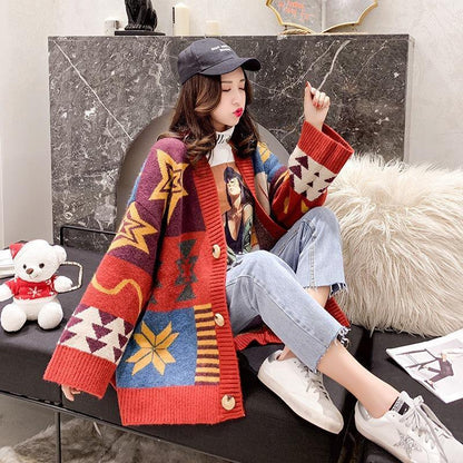 Women Loose Cardigan Sweaters-STYLEGOING