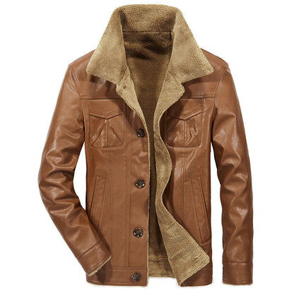 Men's Turnover Collar Faux Fur Warm's Jacket Coat