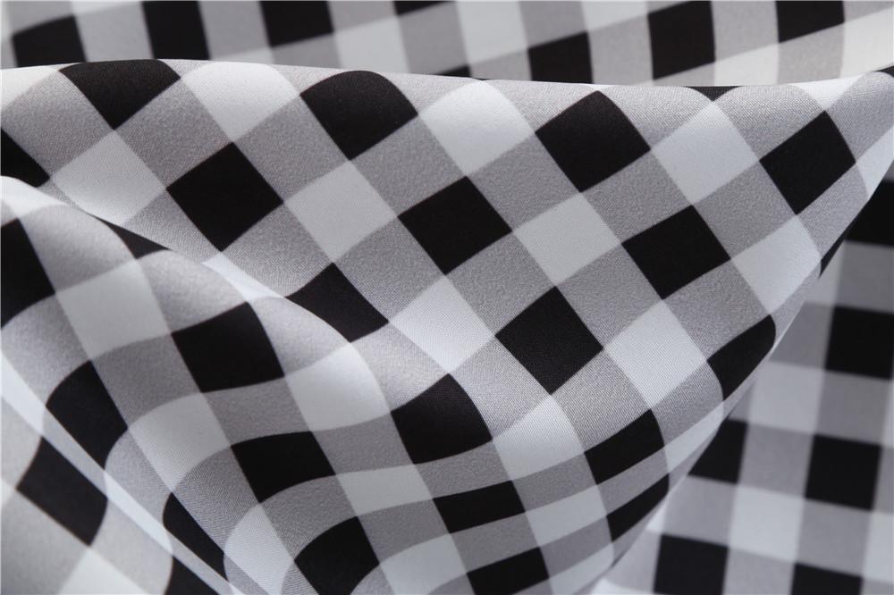 Plaid Print Sleeveless Belt Vintage Dresses-STYLEGOING