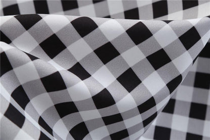Plaid Print Sleeveless Belt Vintage Dresses-STYLEGOING