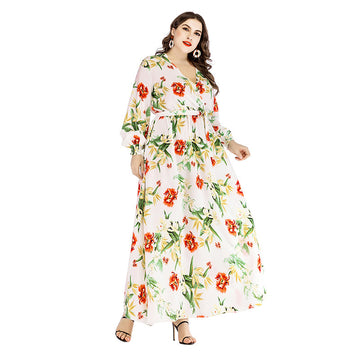 Summer Plus Sizes Dresses Floral Print