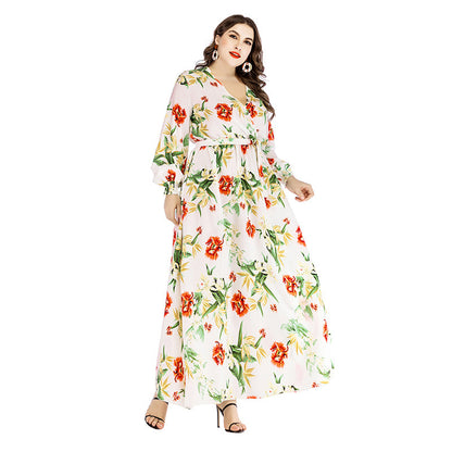Summer Plus Sizes Dresses Floral Print