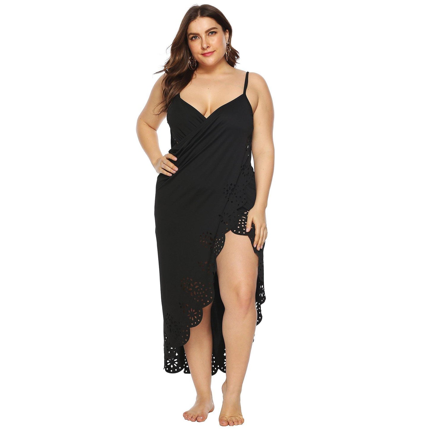 Women Plus Sizes Irregular Long Cover Ups-STYLEGOING