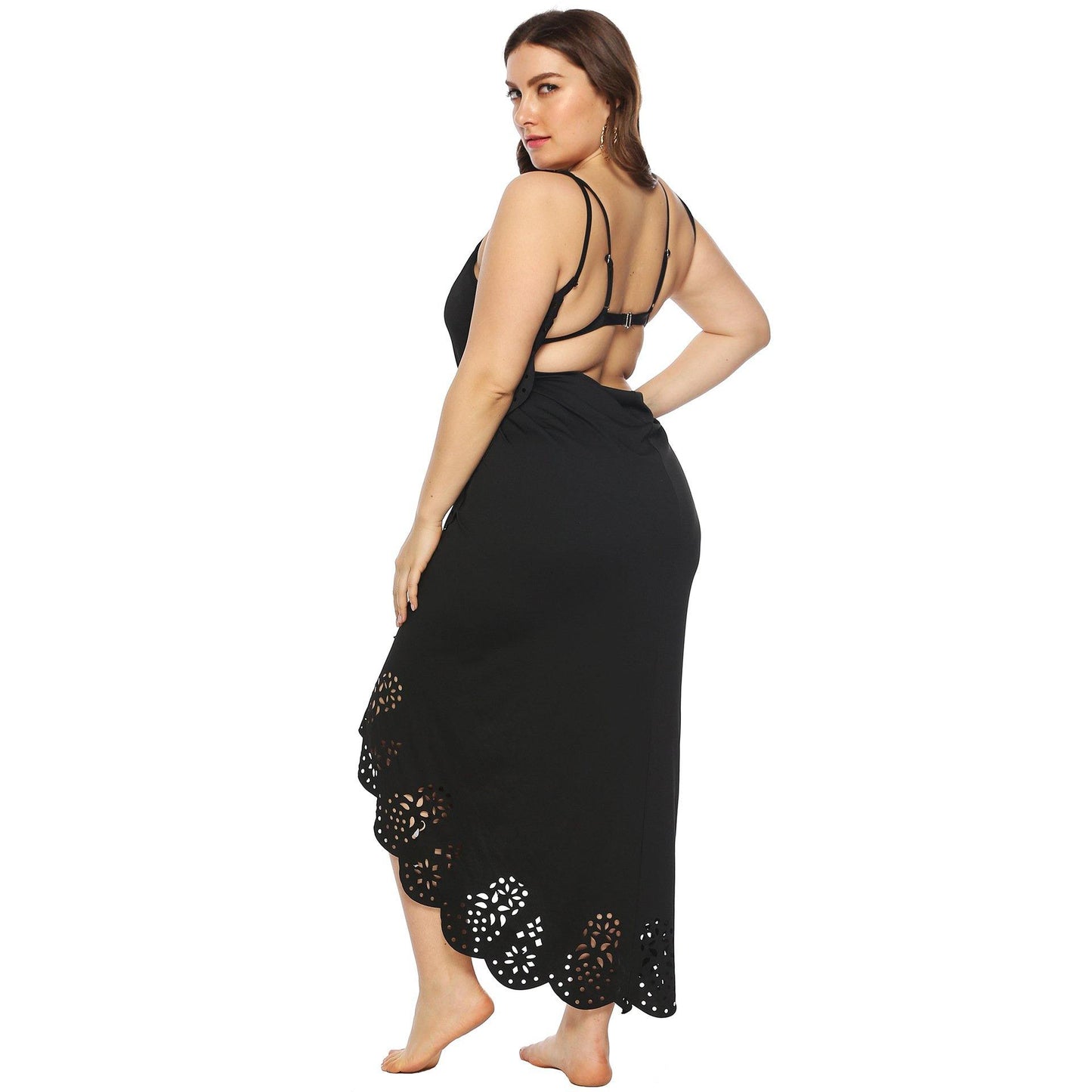 Women Plus Sizes Irregular Long Cover Ups-STYLEGOING
