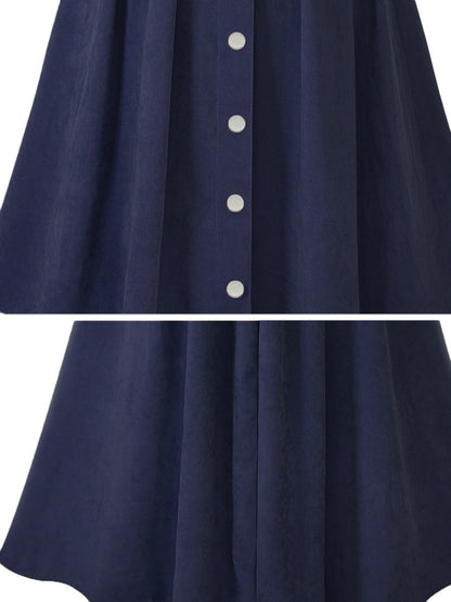 Dark Pink High Waist Elastic Waist Women Skirts for Four Seasons