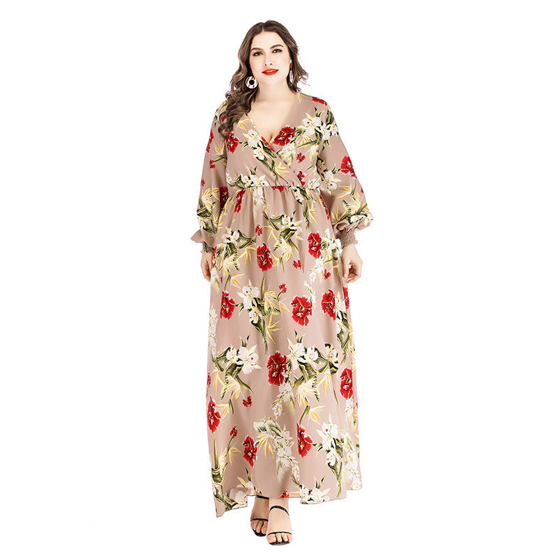 Summer Plus Sizes Dresses Floral Print